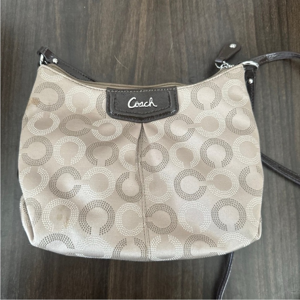 Coach Beige and Brown Crossbody Bag